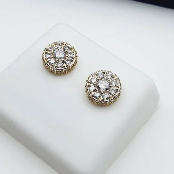 14K Gold Plated Cubic Zircon Earrings, INUS1BR113